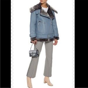 NWT Walter Baker Celine Jacket Light Grey Lambs Leather/ Light Grey Fur